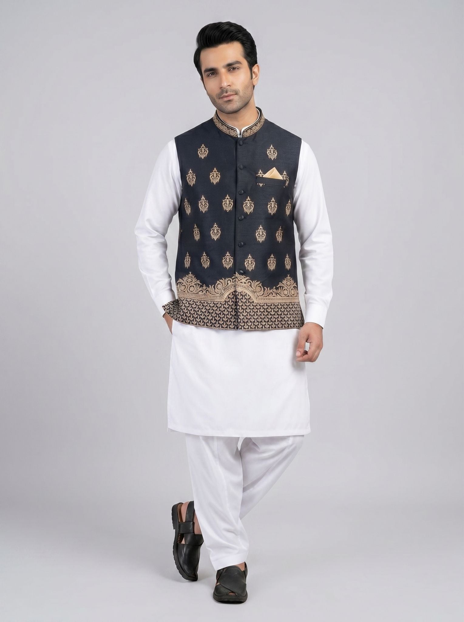 High quality embroidered waist coat.