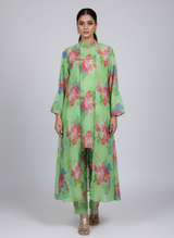 Front open 3 pc Chiffon Gown dress