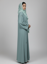 Front open Gorgeotte Abaya with Embroidery