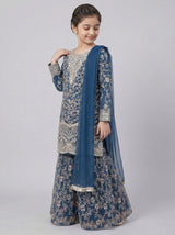 3 pcs kids cotton net Sharara