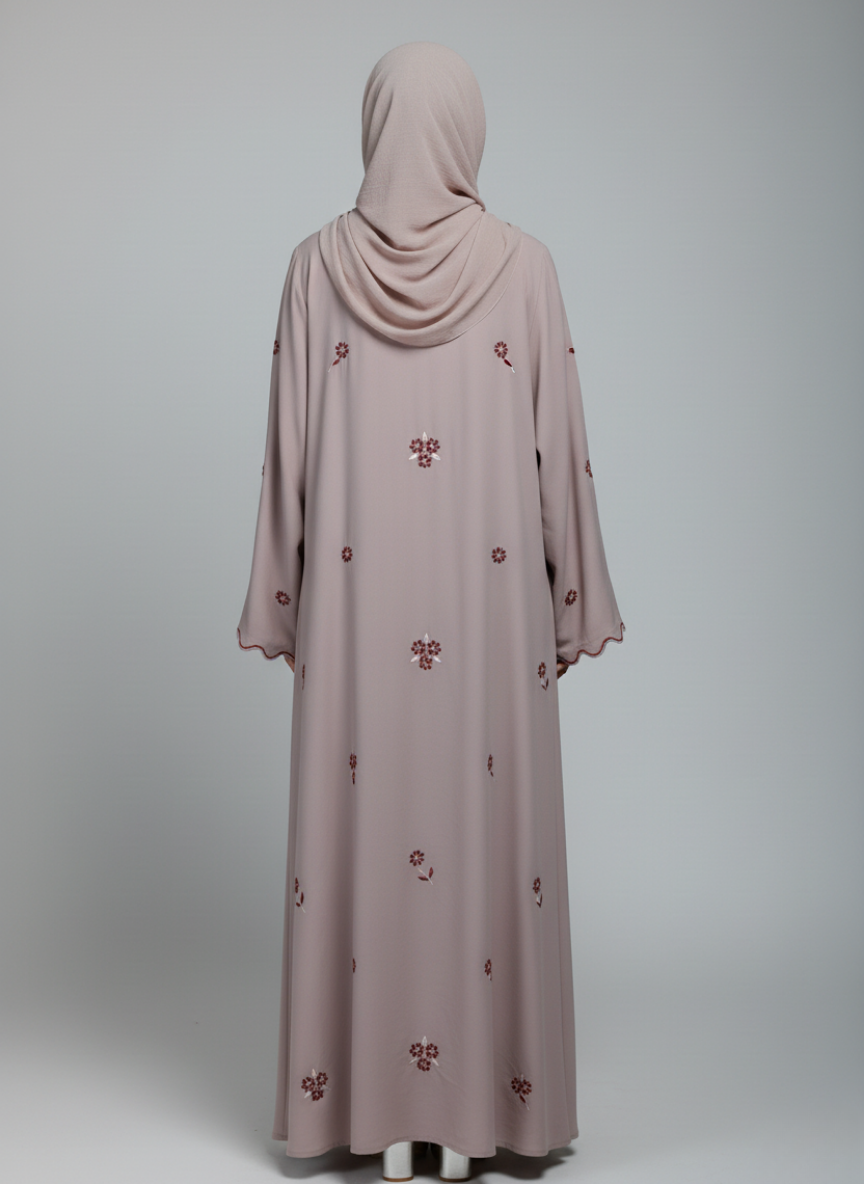 Front open Gorgeotte Abaya with Embroidery