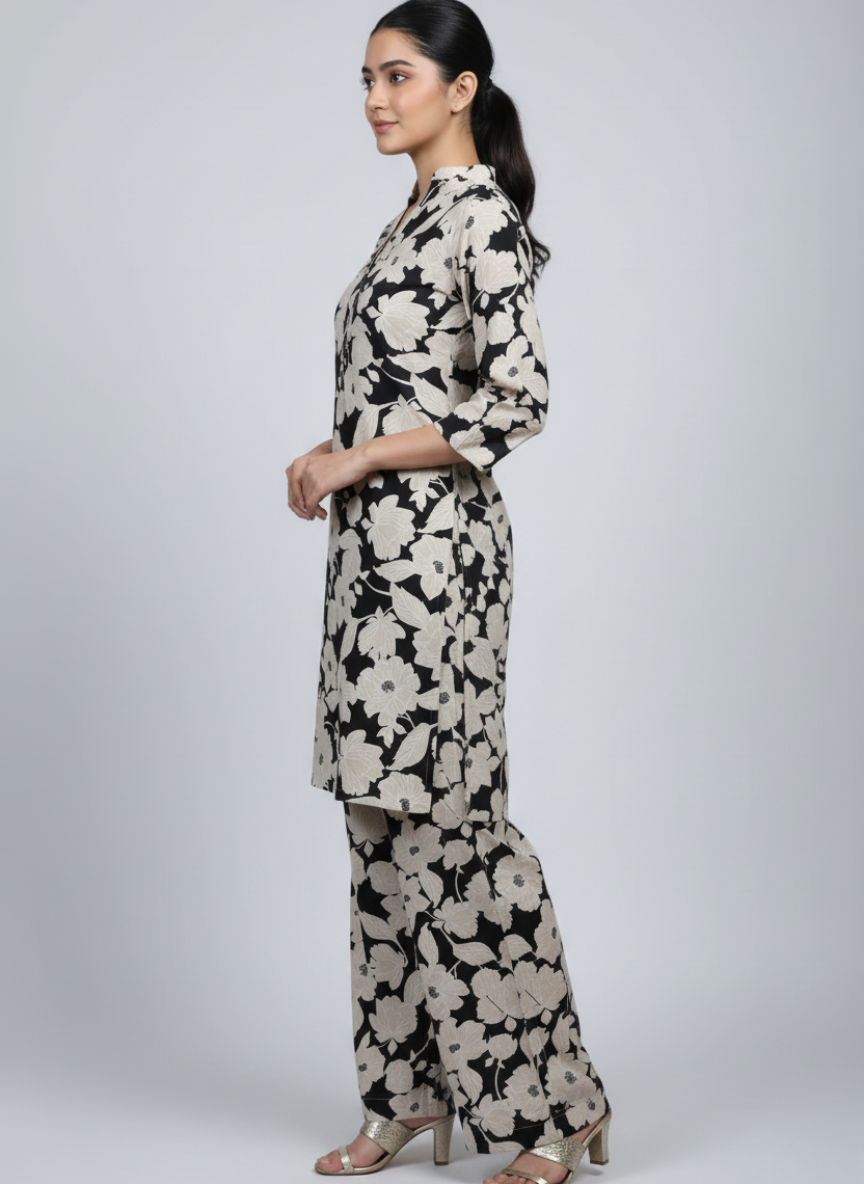 2 pc printed linen shalwar qameez