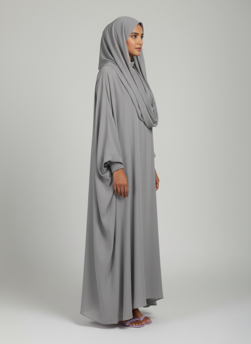 Inner and Upper separate gown Chiffon Abaya butterfly style