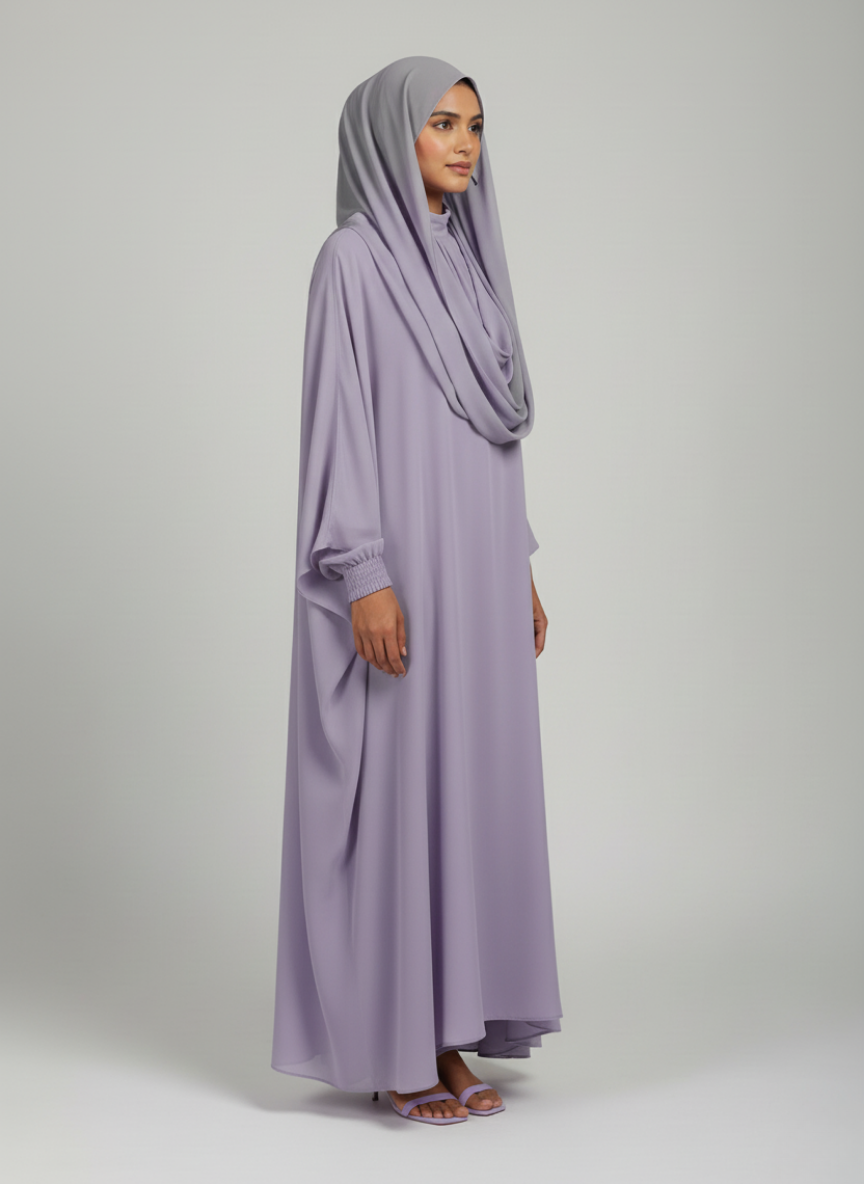 Inner and Upper separate gown Chiffon Abaya butterfly style