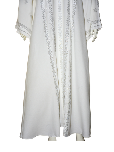 Nida fabric Abaya with Silver stone work