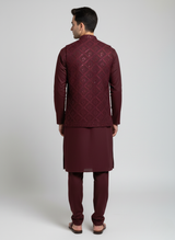 3 pc wash and wear Kurta Trouser with waistcoat