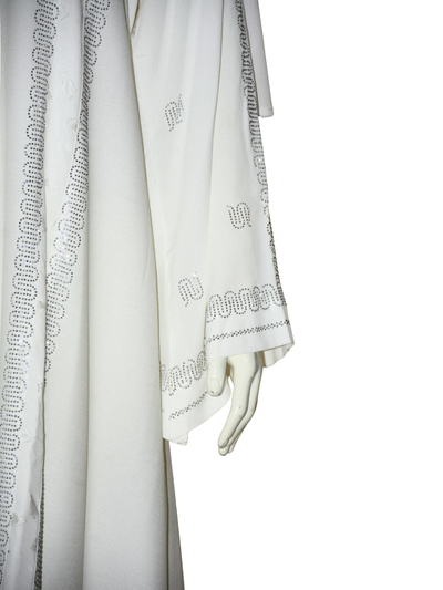 Nida fabric Abaya with Silver stone work