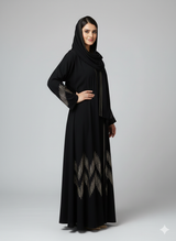 Nida fabric Abaya with Stone Work