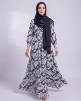 Front Closed Floral Abaya