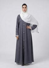 Nida fabric Abaya with Frill on Sleeves