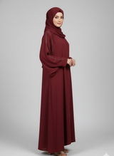 Front open georgette abaya with lose sleeves