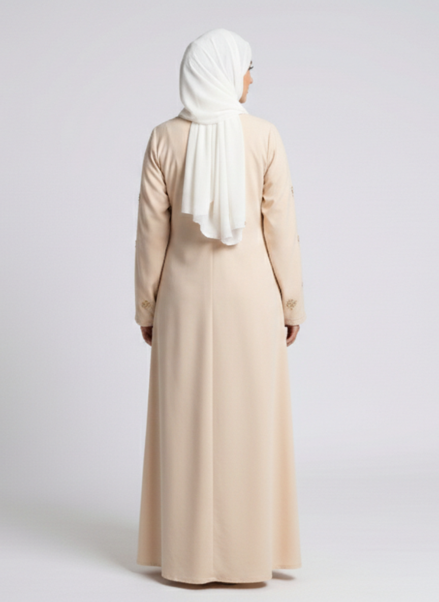Nida fabric Abaya with Frill on Sleeves
