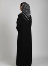Front open georgette abaya with lose sleeves