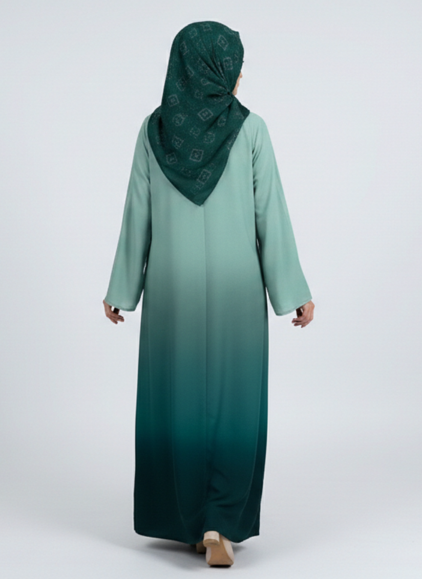 Multi-tone Abaya with Scarf