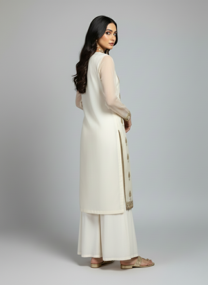 Embroidered Semi Formal Shirt (Separate Dupatta to be purchased Separate Trouser)