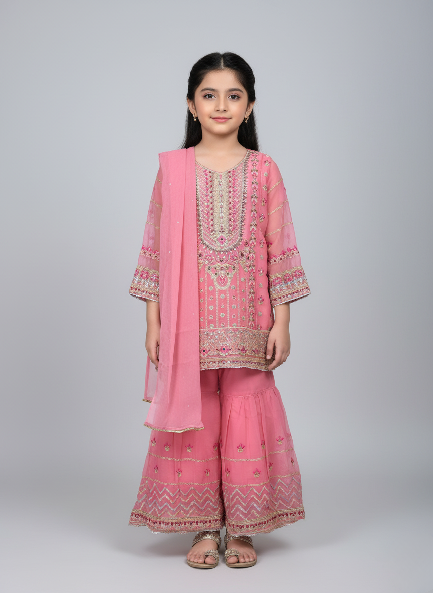 3 PC Girl Prty wear gharara dress