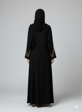 Nida fabric Abaya with Stone Work