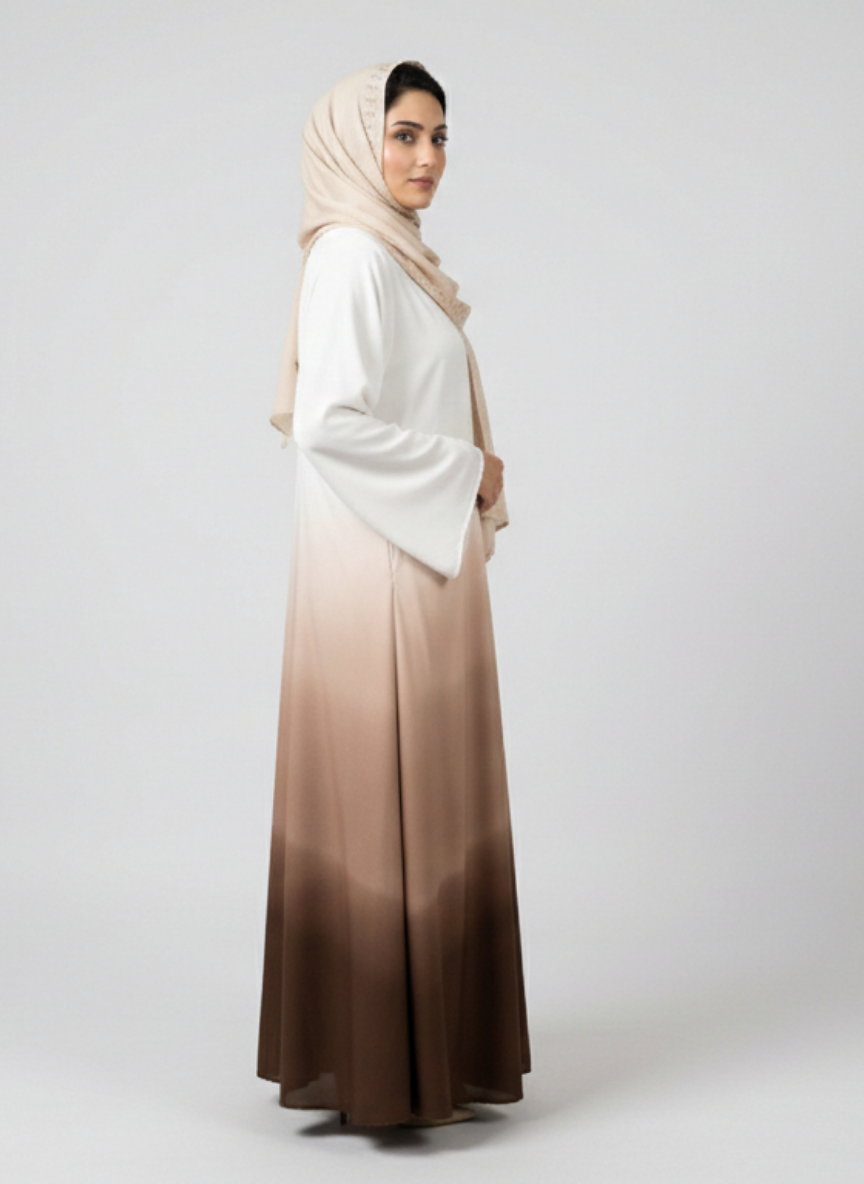 Multi-tone Abaya with Scarf