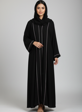 Plain Nida Fabric front open abaya