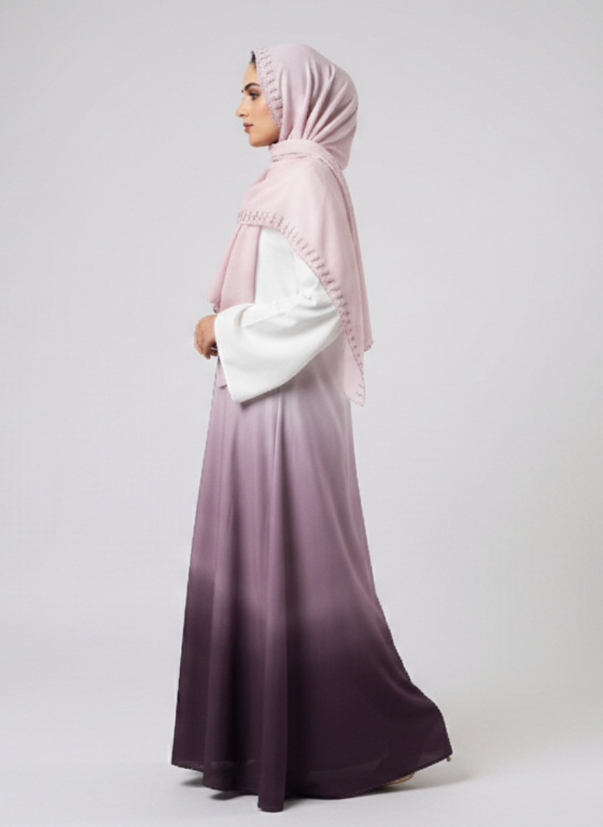 Multi-tone Abaya with Scarf