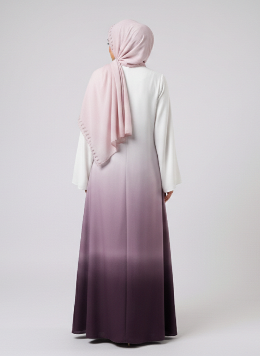 Multi-tone Abaya with Scarf
