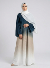 Multi-tone Abaya with Scarf