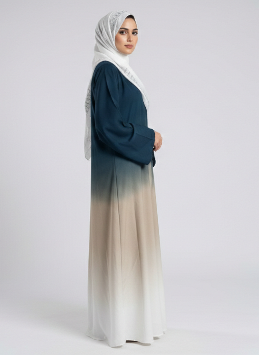 Multi-tone Abaya with Scarf