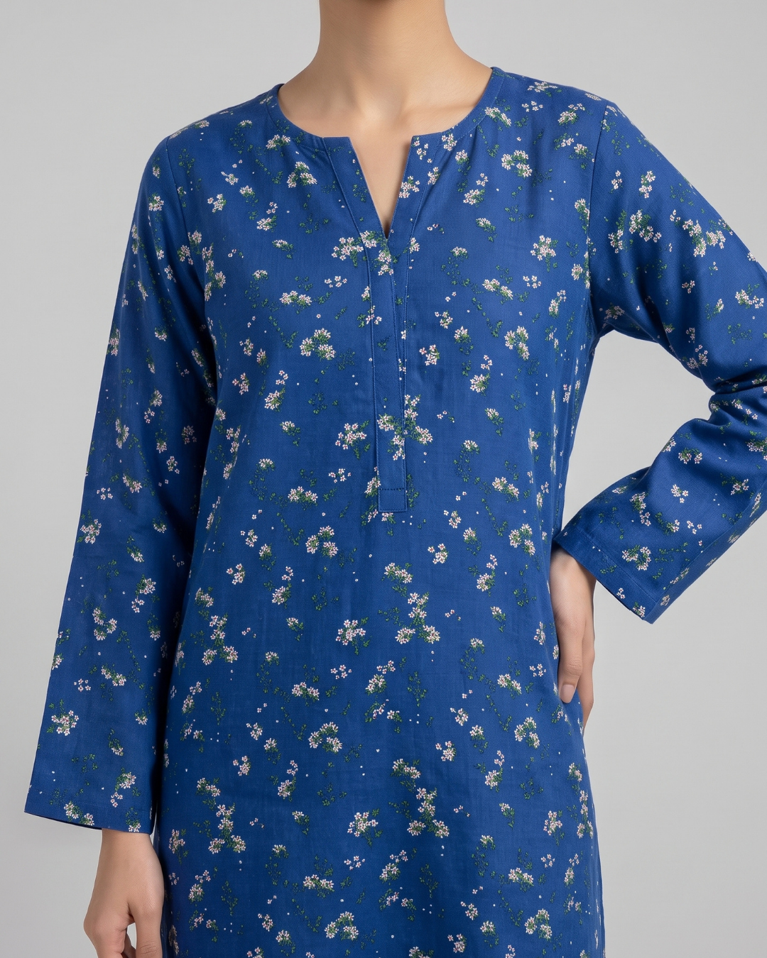 2 pc linen floral dress with plazo