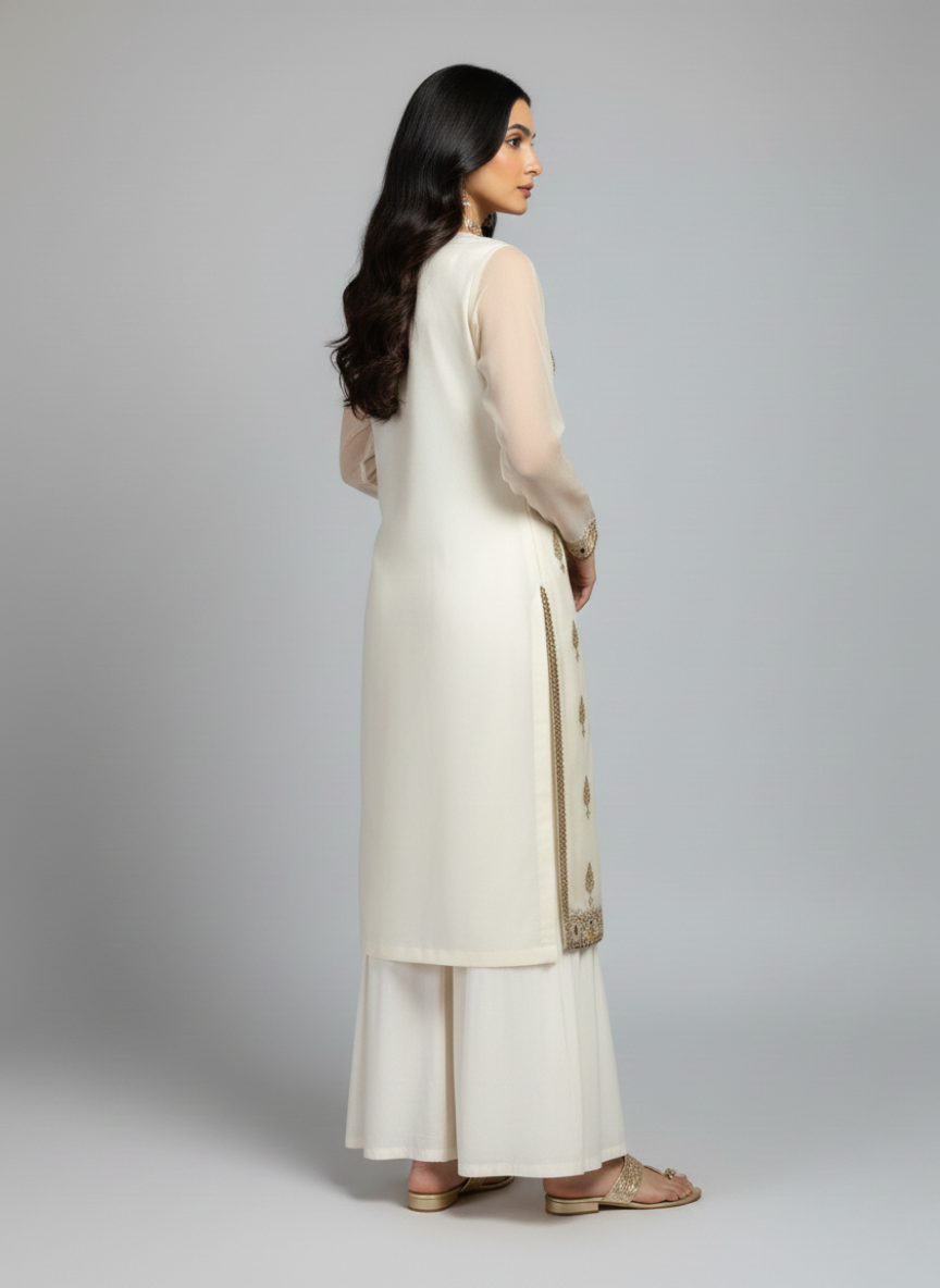 Embroidered Semi Formal Shirt (Separate Dupatta to be purchased Separate Trouser)