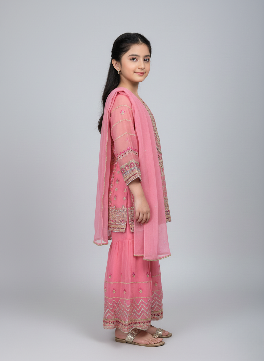 3 PC Girl Prty wear gharara dress