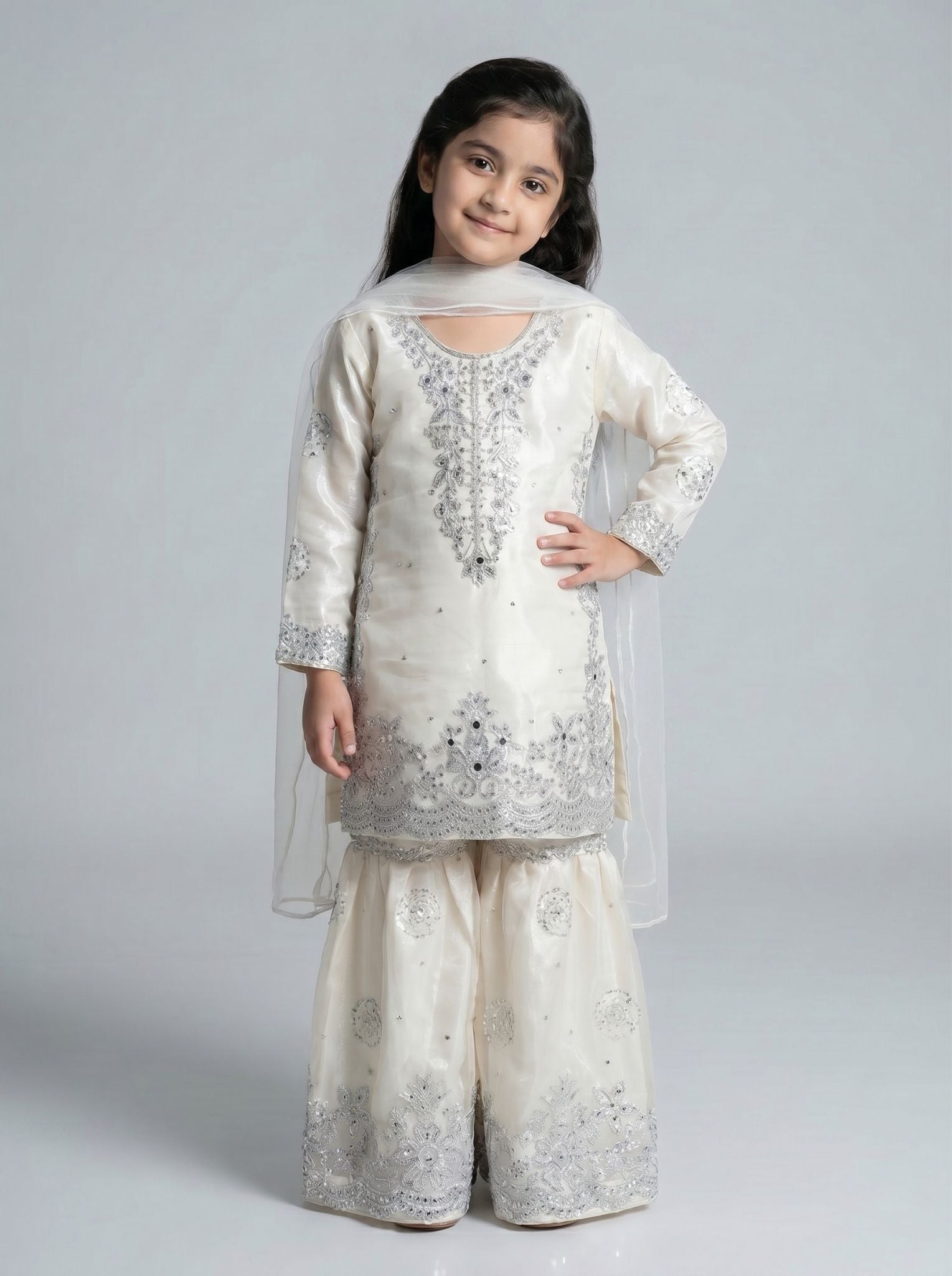 3 pc kids Sheesha silk dress