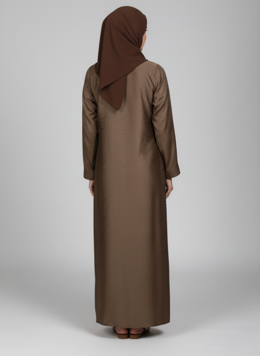 Front open thick silk fabric abaya