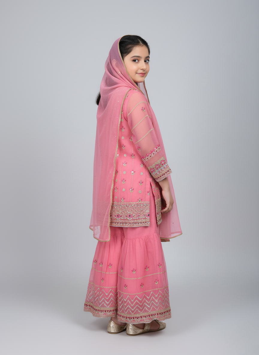 3 PC Girl Prty wear gharara dress