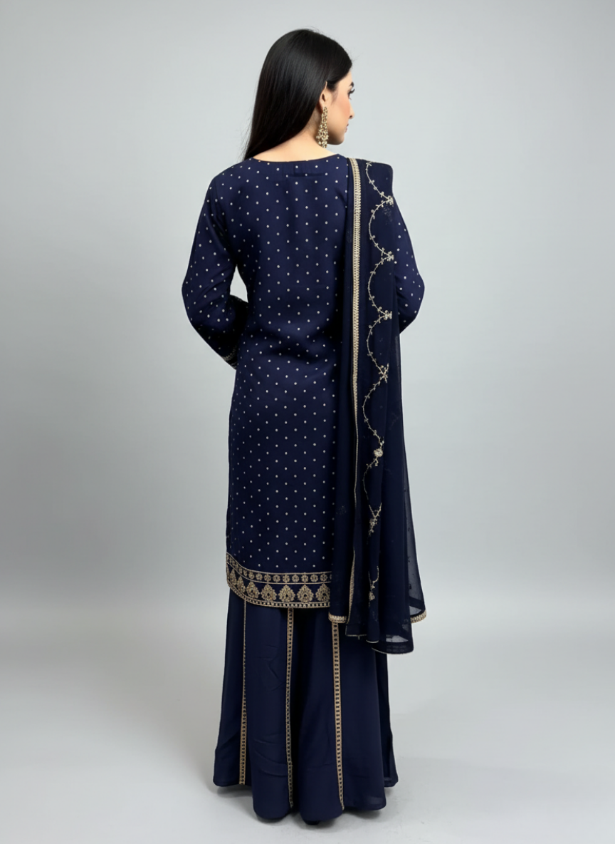 3pc Embroidered Chiffon suit pakistani party wear