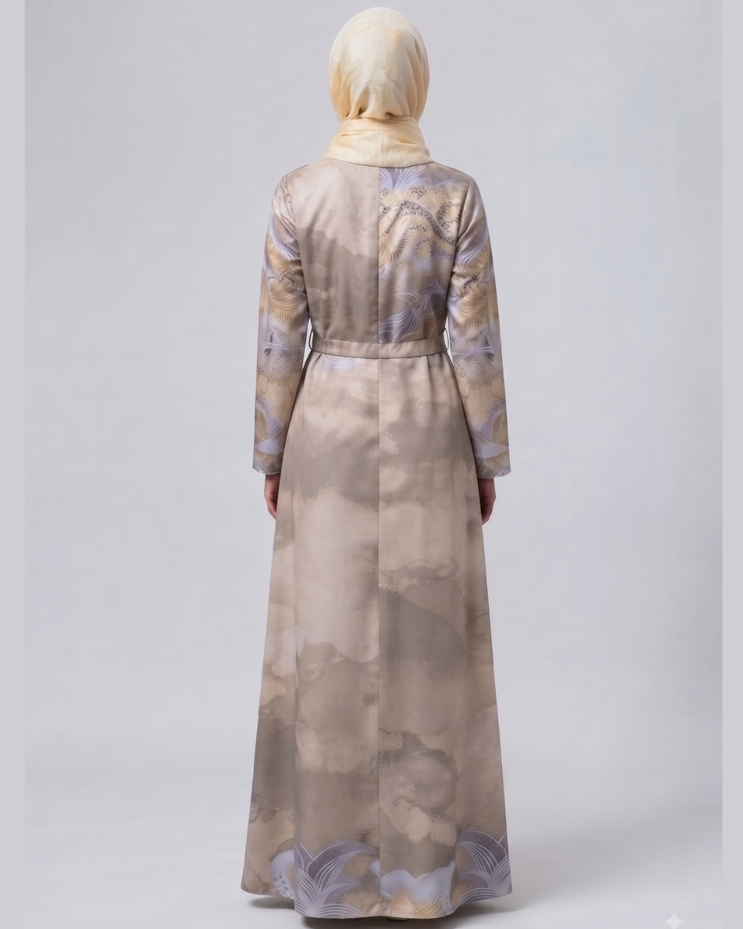 Front closed gown style silky Abaya