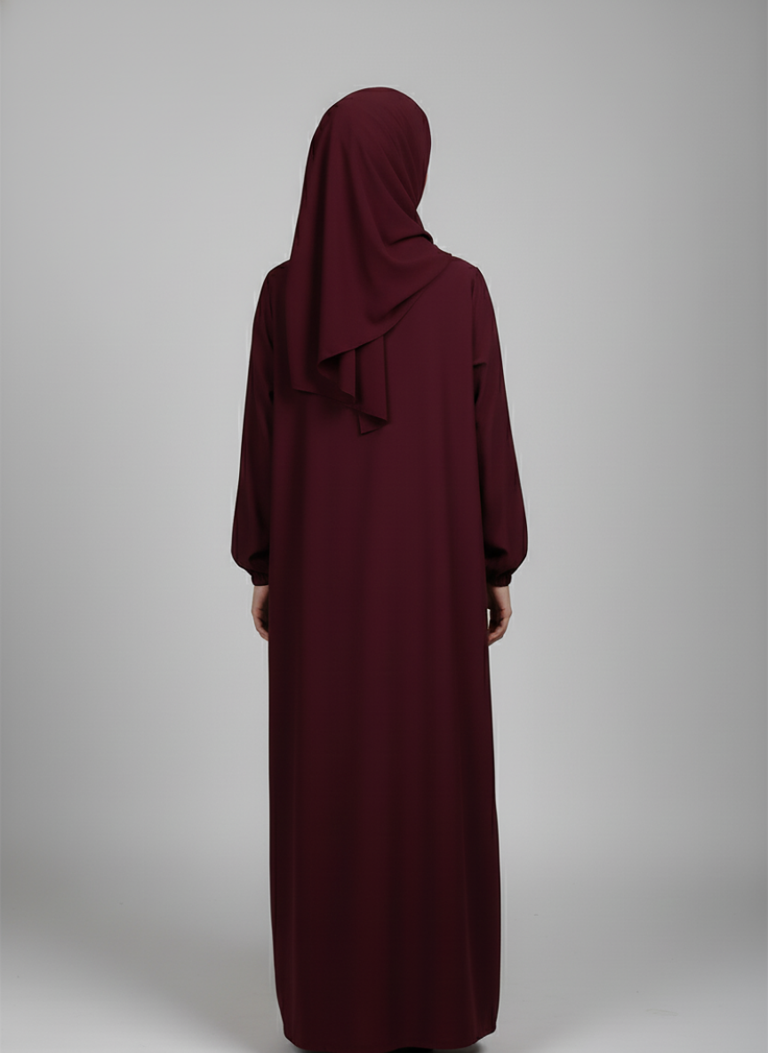 Nida Fabric abaya with buttons and tussles