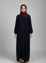 Nida Fabric abaya with buttons and tussles