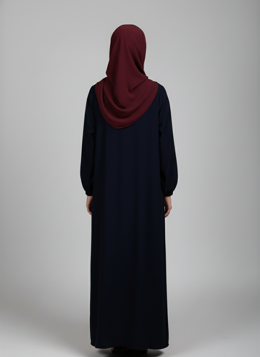 Nida Fabric abaya with buttons and tussles