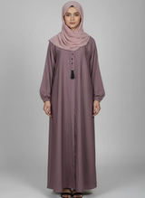 Nida Fabric abaya with buttons and tussles