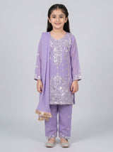 3 pc kids dress in chiffon fabric