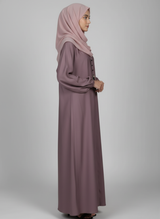 Nida Fabric abaya with buttons and tussles