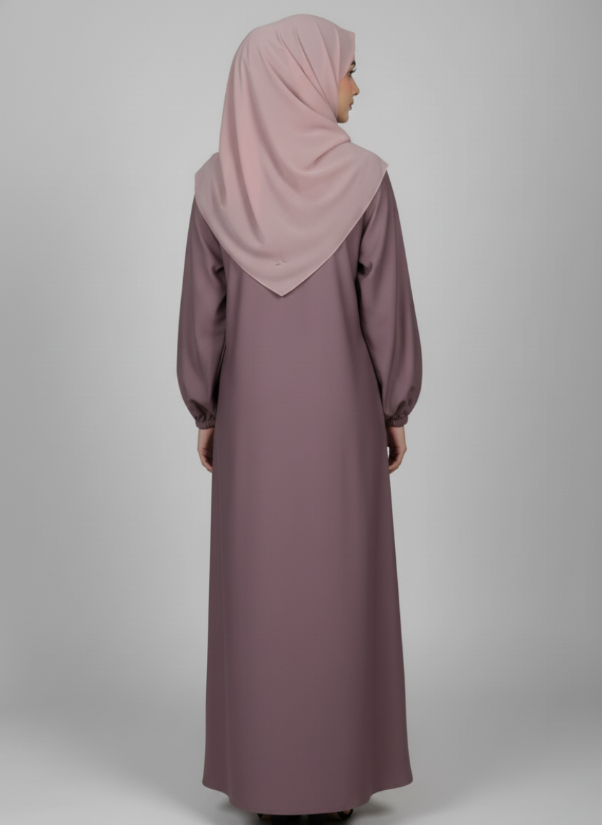 Nida Fabric abaya with buttons and tussles