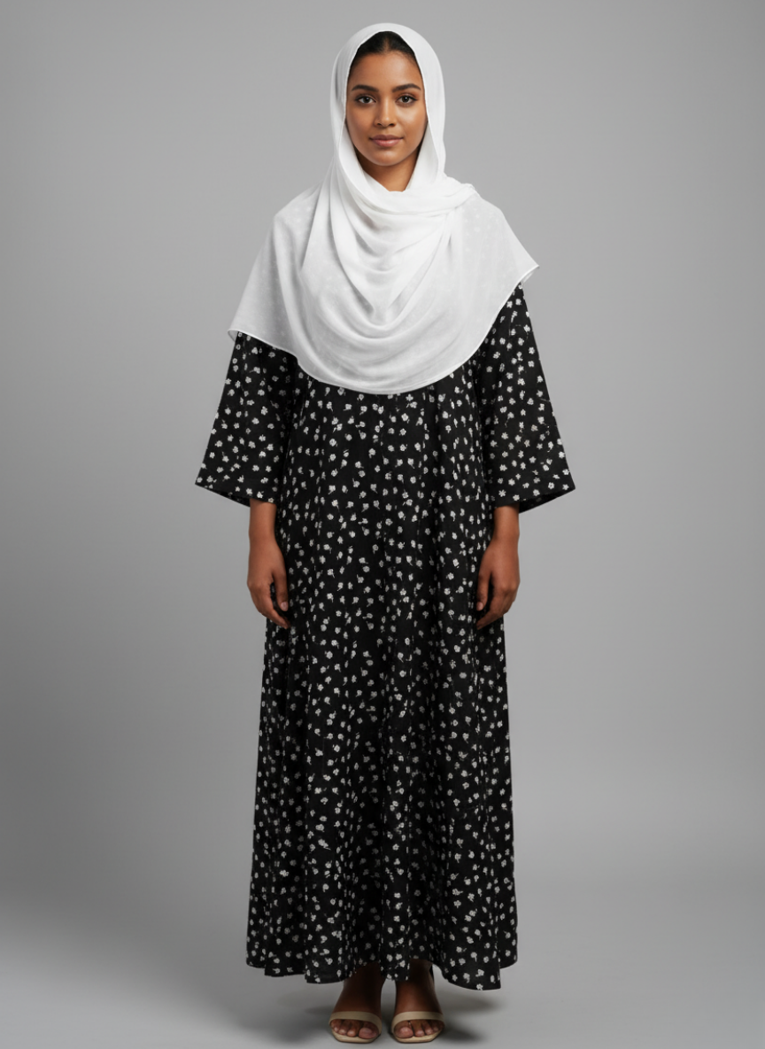 Front open lightweight georgette abaya