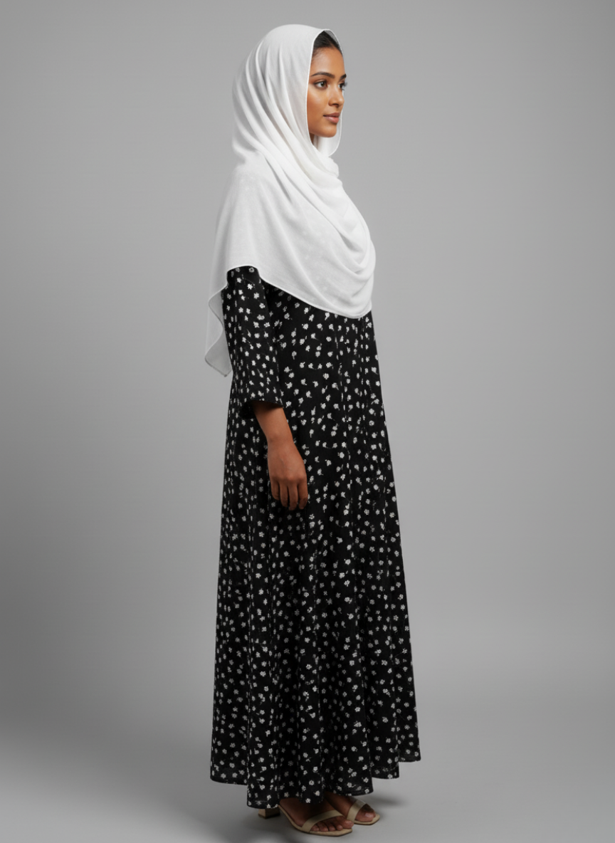 Front open lightweight georgette abaya