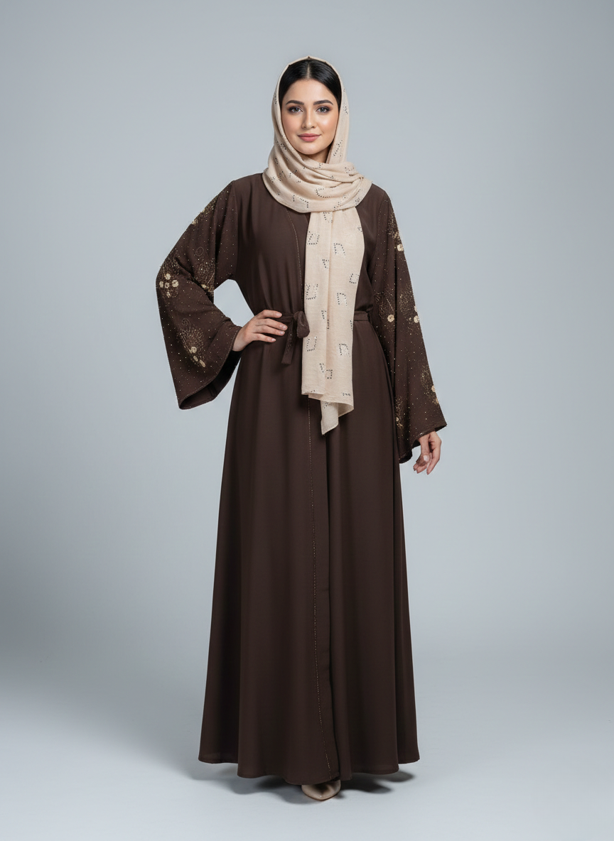 Stone Work Abaya