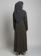 Front open lightweight georgette abaya with wide flayer