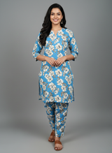 2 PC Printed Linen Dress