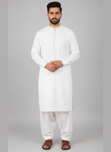 Fine wash and wear dress with embroidery on front