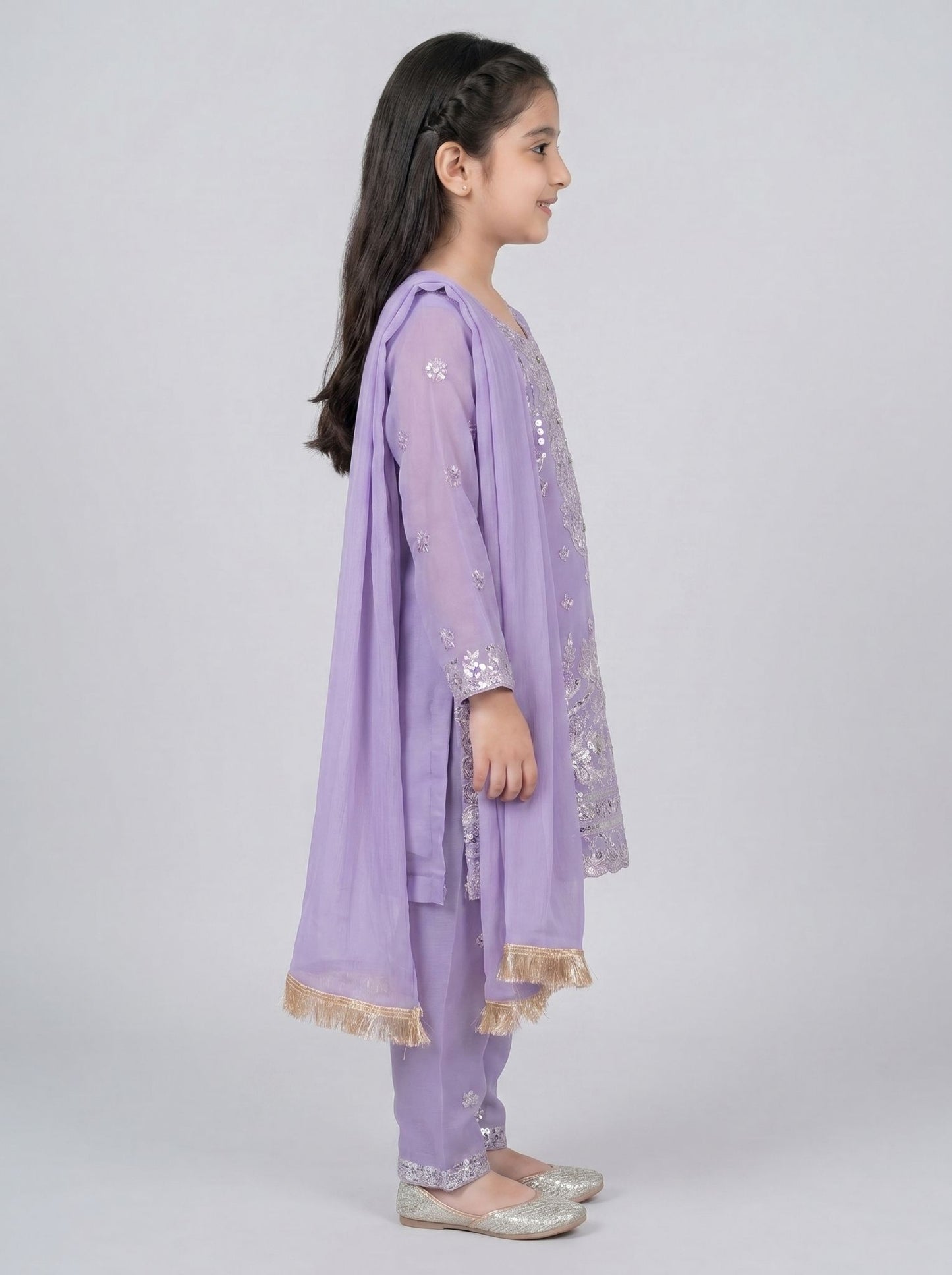 3 pc kids dress in chiffon fabric