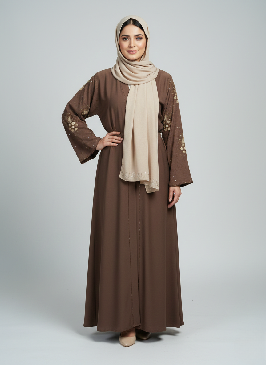 Stone Work Abaya
